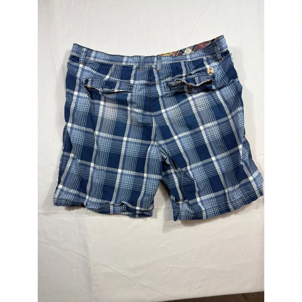 Tommy‎ Bahama Mens Blue Plaid Cotton Relaxed Fit Shorts Size 40 T0428W